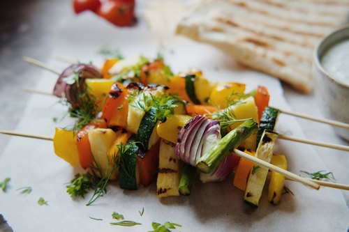 Grillede grøntsagsspyd